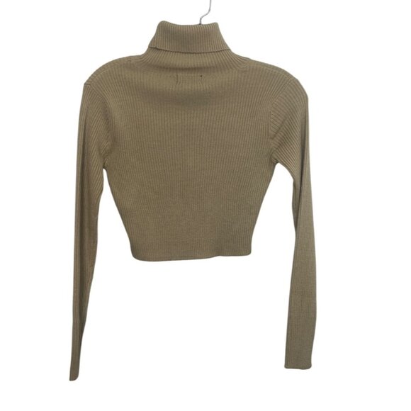 PrettyLittleThing Turtle Neck Knit Sweater Womens Large Petite LP Stone New - Picture 2 of 9